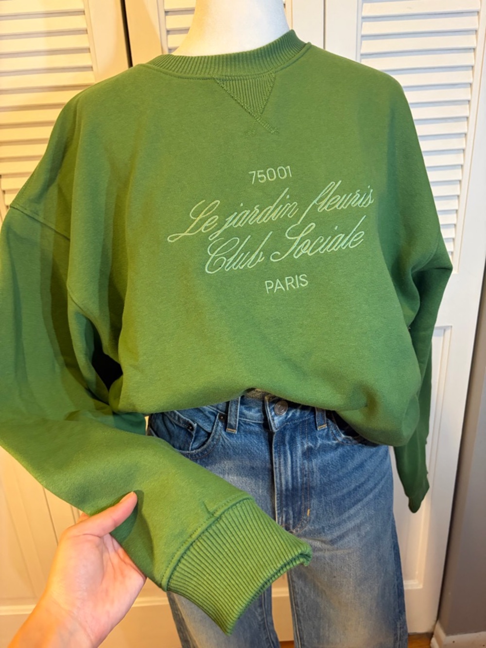 H&M Green Graphic Crewneck Sweatshirt